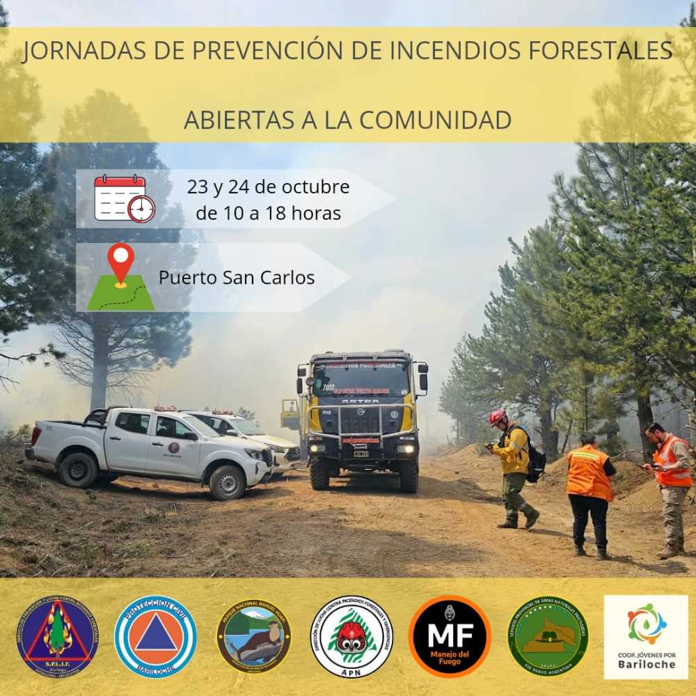 Se realizarán Jornadas de Prevención de Incendios Forestales abiertas a la comunidad en Bariloche.