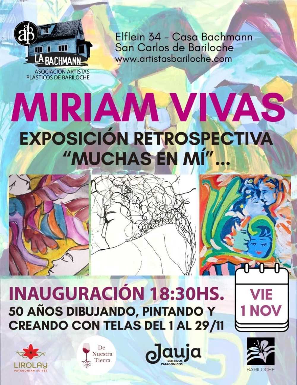 En la Casa Bachmann, sede de la Asociación de Artistas Plásticos de Bariloche, se llevará a cabo la exposición “Muchas en mí” de la artista plástica Mirian Vivas. 