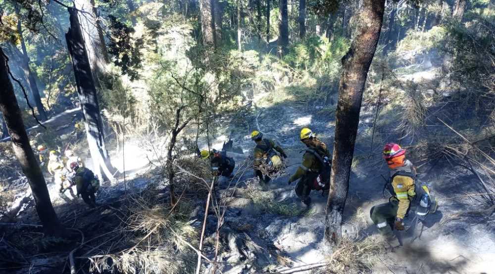 Incendio en Los Manzanos: un trabajo constante en condiciones adversas