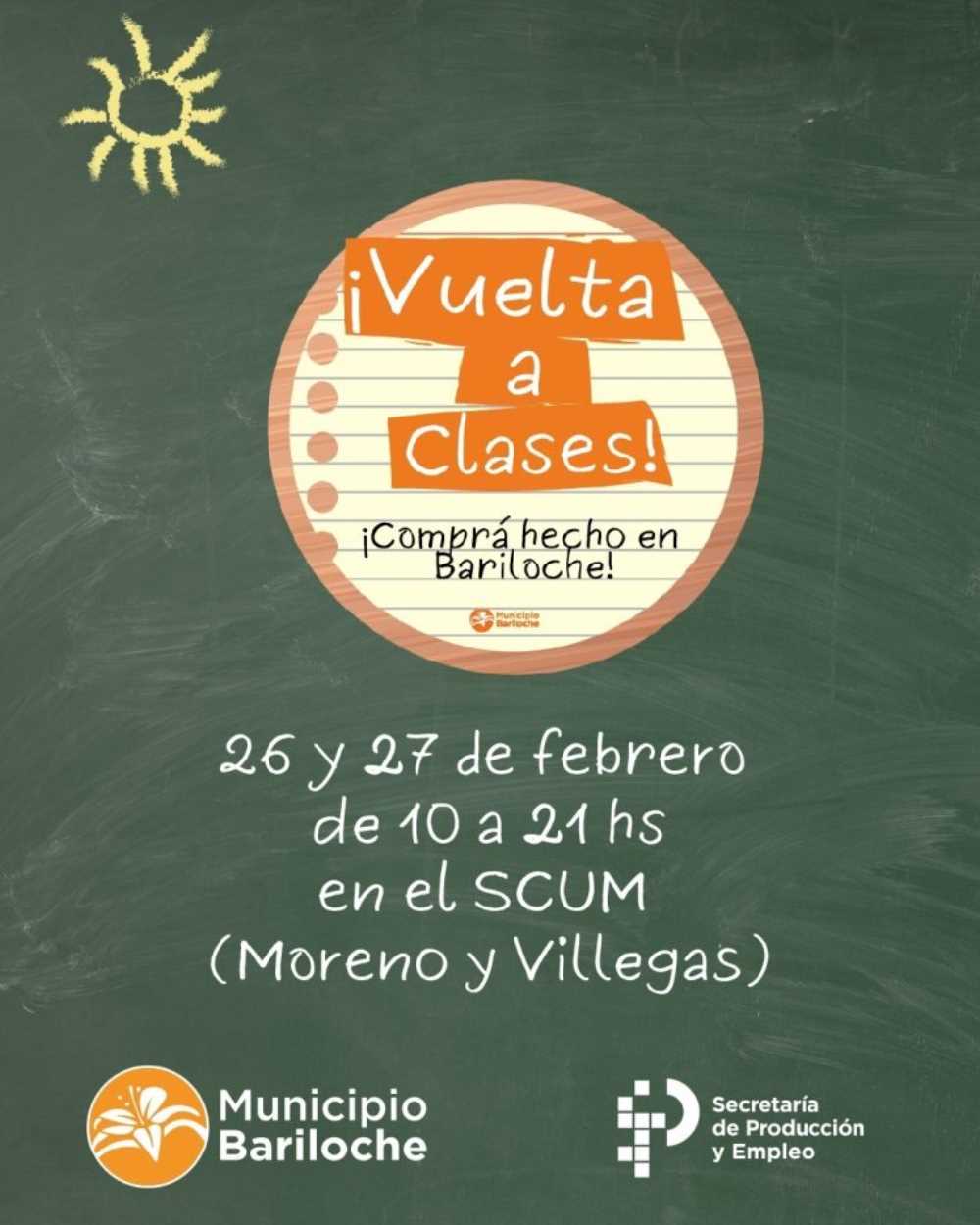 Llega al SCUM “¡Vuelta a Clases, comprá hecho en Bariloche!”