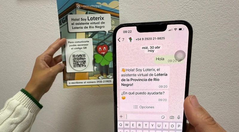 Loterix: el chatbot de Lotería de Río Negro ya responde miles de consultas