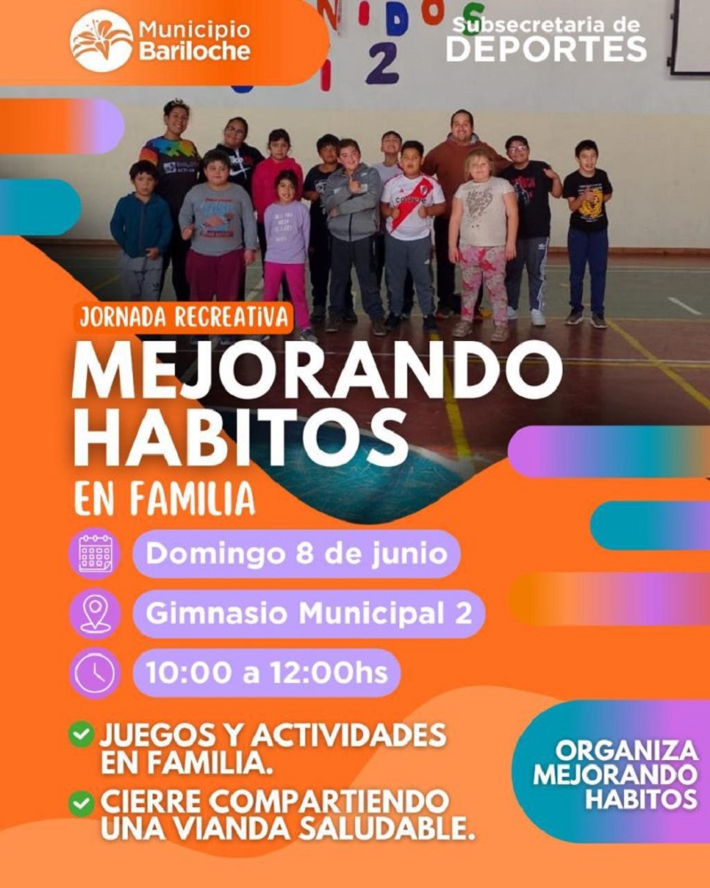Jornada Recreativa en Familia: “Mejorando Hábitos” llega al Gimnasio Municipal Nº2