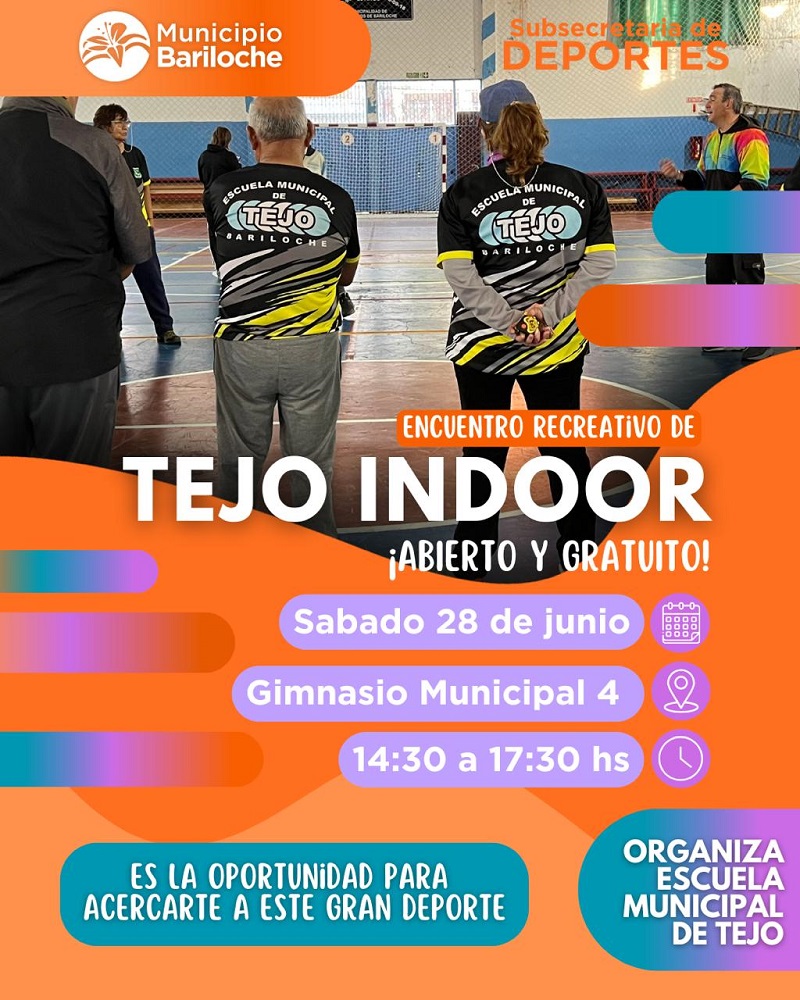 Bariloche abre sus puertas al Tejo Indoor con un encuentro gratuito
