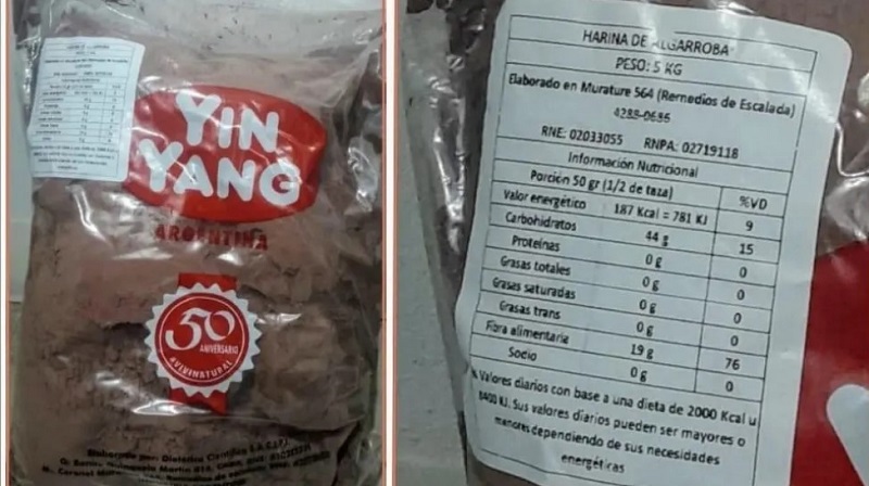 Salud informa sobre retiro del mercado de harina de algarroba 