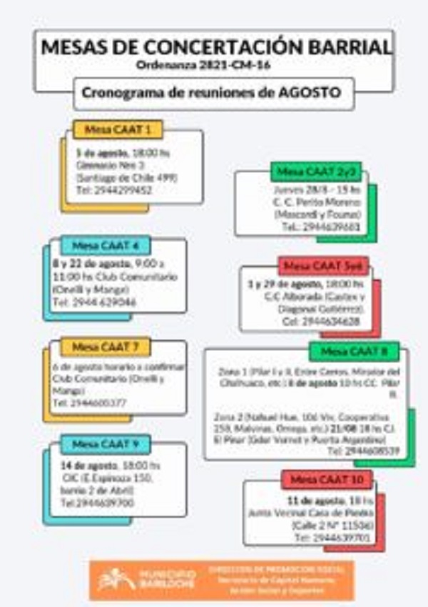 Convocan a referentes barriales para participar en las Mesas de Concertación de agosto