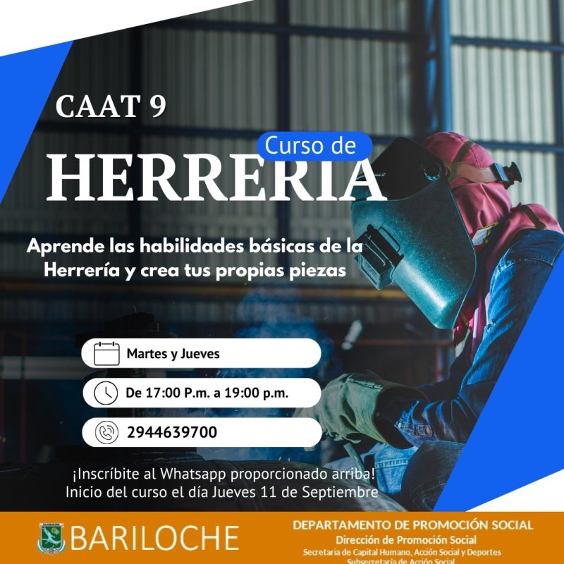 ¡Este jueves arranca el Curso de Herrería en el CAAT 9!