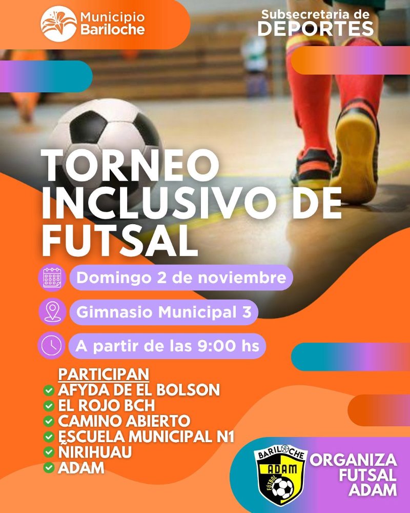 Inclusión, deporte y comunidad: Bariloche celebra el Torneo Inclusivo de Futsal