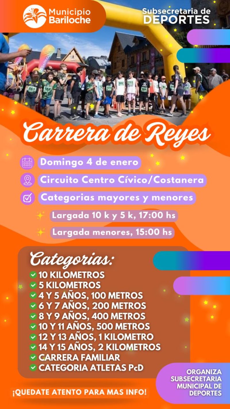 ¡A Correr para Recibir a los Reyes Magos! Bariloche se Prepara para su Clásica Carrera de Reyes